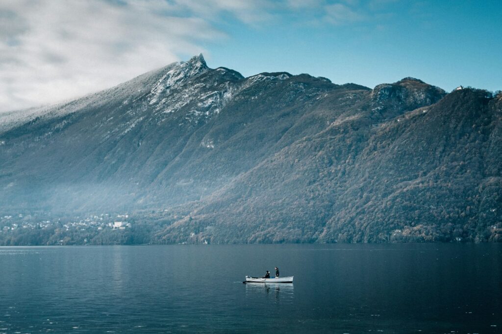 Bootje op het Lac du Bourget bij Aix-les-Bains