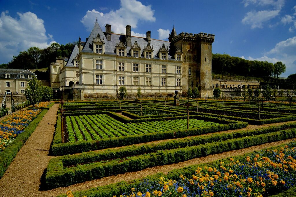 De geometrische tuinen van het kasteel van Villandry