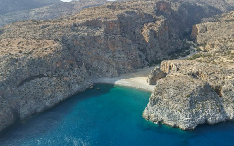 Ondiepe lagune van Balos op Kreta met turquoise water